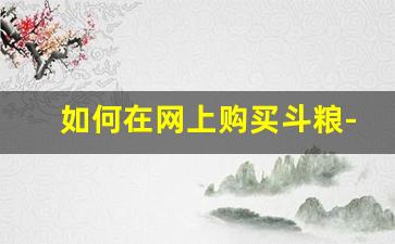 如何在网上购买斗粮- 斗粮的购买渠道推荐 