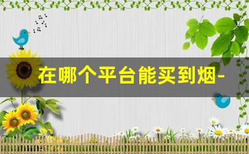 在哪个平台能买到烟-在哪里可以购买烟