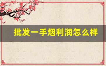 批发一手烟利润怎么样-5000块的烟能有多少利润