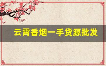 云霄香烟一手货源批发网