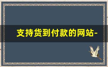 支持货到付款的网站-什么平台买东西可以货到付款