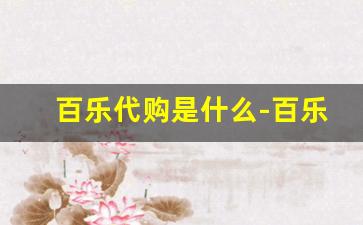 百乐代购是什么-百乐代购从哪进货