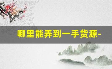 哪里能弄到一手货源-要找一手批发货源哪里找