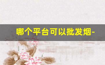 哪个平台可以批发烟-哪里能批发烟