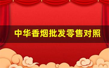 中华香烟批发零售对照表-中华香烟进价和零售价格对照表