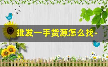 批发一手货源怎么找-找一手货源拿货的流程