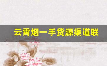 云霄烟一手货源渠道联系方式